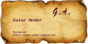Gaier Andor névjegykártya